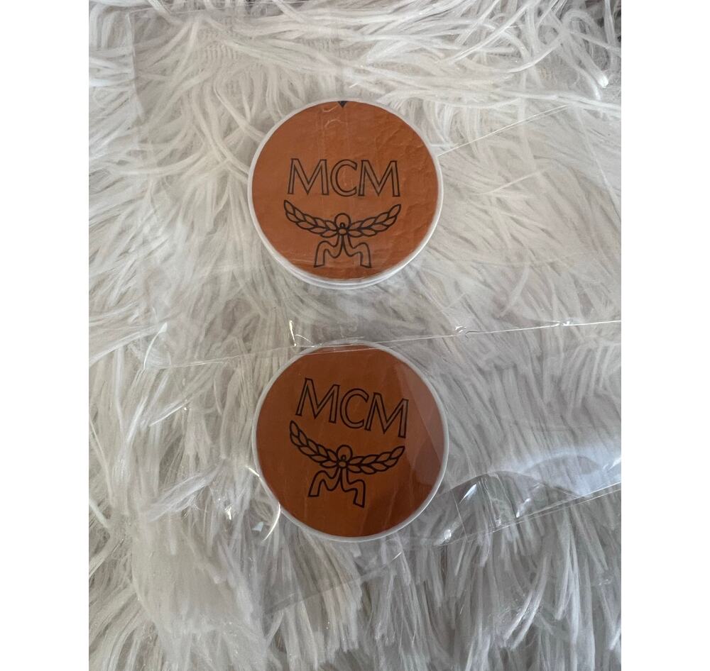 Authentic MCM Upcycled Pop Sockets for Phone Set of 2 New Luxury Designer